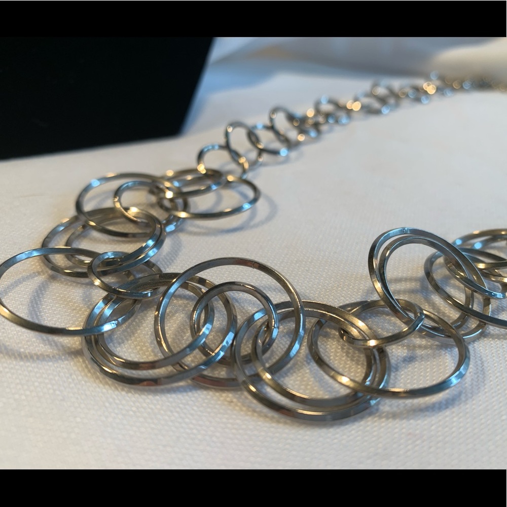 Lia Sophia Silver Hoops Necklace